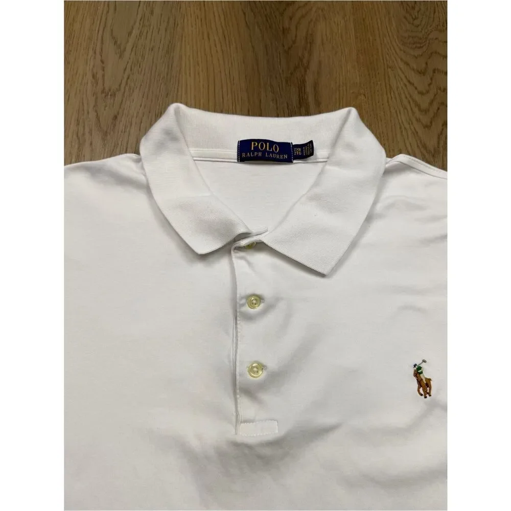 Ralph Lauren Shirt Men's Size 2XB White Short-Sleeve Polo Golf